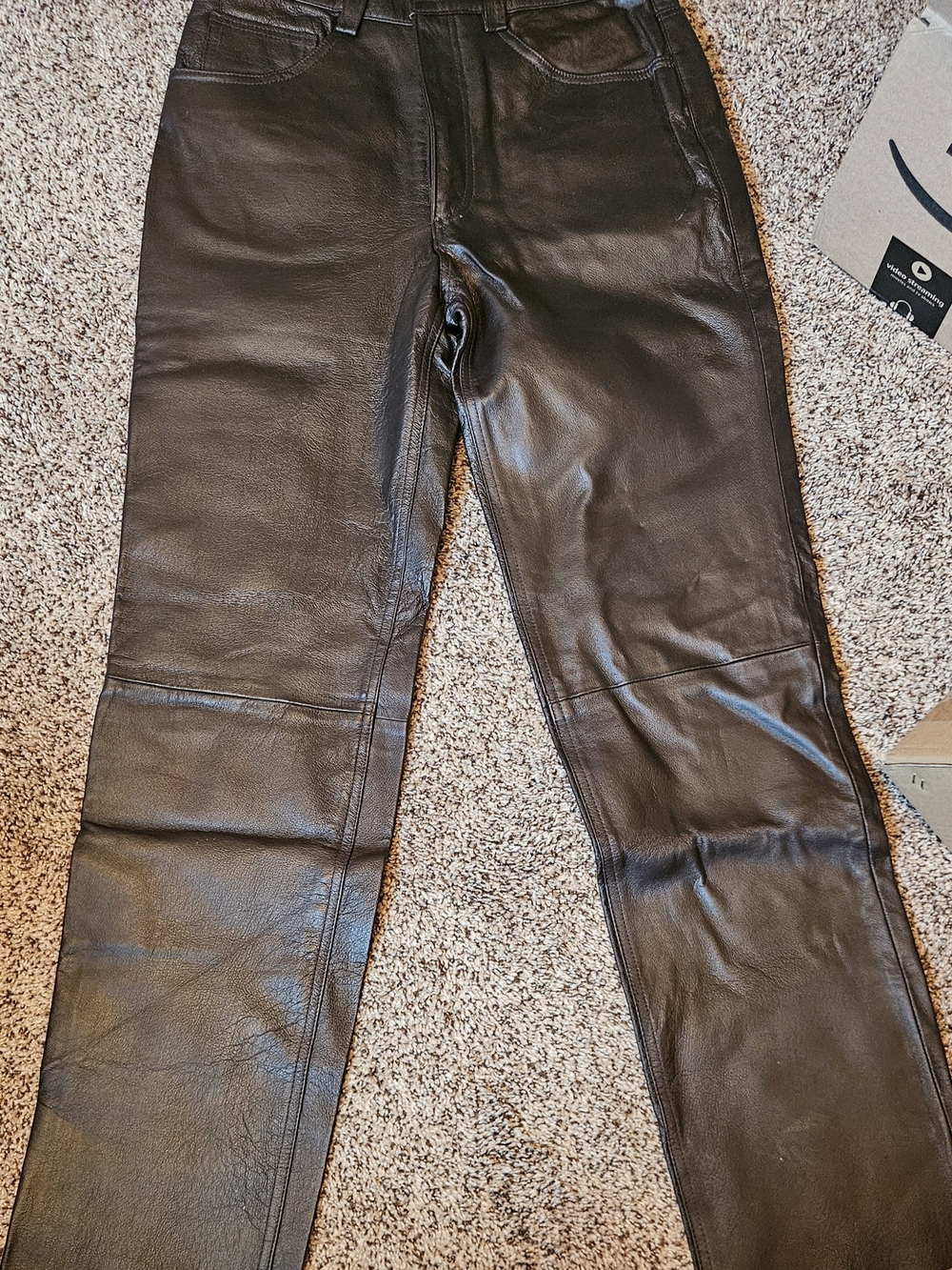 Men's BOOT-Leg Black Leather Pants